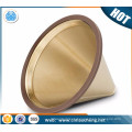 Elegant Titanium coated coffee dripper stainless steel cone coffee filters